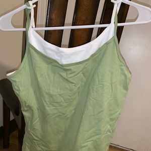 Green and white tank top